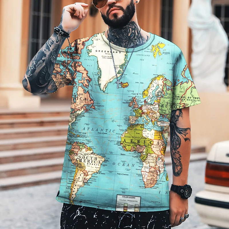 Eu Map Retro Style 3d Printed T-shirt Men's Casual T-shirt Skateboard Hip Hop T-shirt Oversized Brand Tees
Eu Map Retro Style 3d Printed T-shirt Men's Casual T-shirt Skateboard Hip Hop T-shirt Oversized Brand Tees