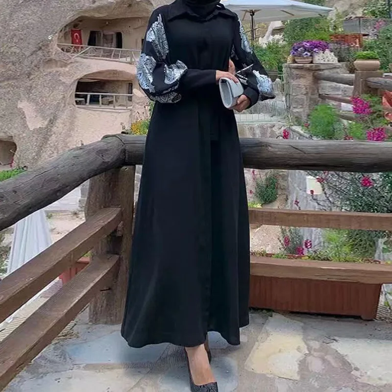 

Женское мусульманское кимоно Дубай Abaya длинное платье ХИДЖАБ КАФТАН мусульманская одежда рубашка на пуговицах макси платья халат африканская абайя