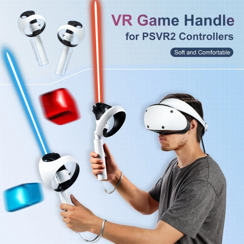 

Аксессуары для ручек клюшки для гольфа VR для контроллеров гарнитуры PS VR2 Рукоятки для игры в гольф VR для игры в помещении и