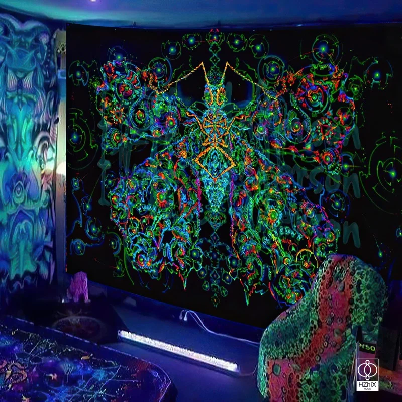 Black light Tapestry Wall Hanging Hippie style Tapestries Reactive Psychedelic Aesthetic for Bedroom Dorm Indie home Decor
Black light Tapestry Wall Hanging Hippie style Tapestries Reactive Psychedelic Aesthetic for Bedroom Dorm Indie home Decor