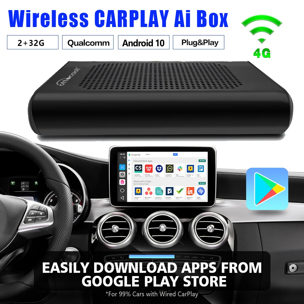 CarPlay Ai Box Android 10 With 4G Sim-card,Plug And Play,Wireless Android Auto CarPlay,free Google Store Apps For Vw Kia Toyota
CarPlay Ai Box Android 10 With 4G Sim-card,Plug And Play,Wireless Android Auto CarPlay,free Google Store Apps For Vw Kia Toyota