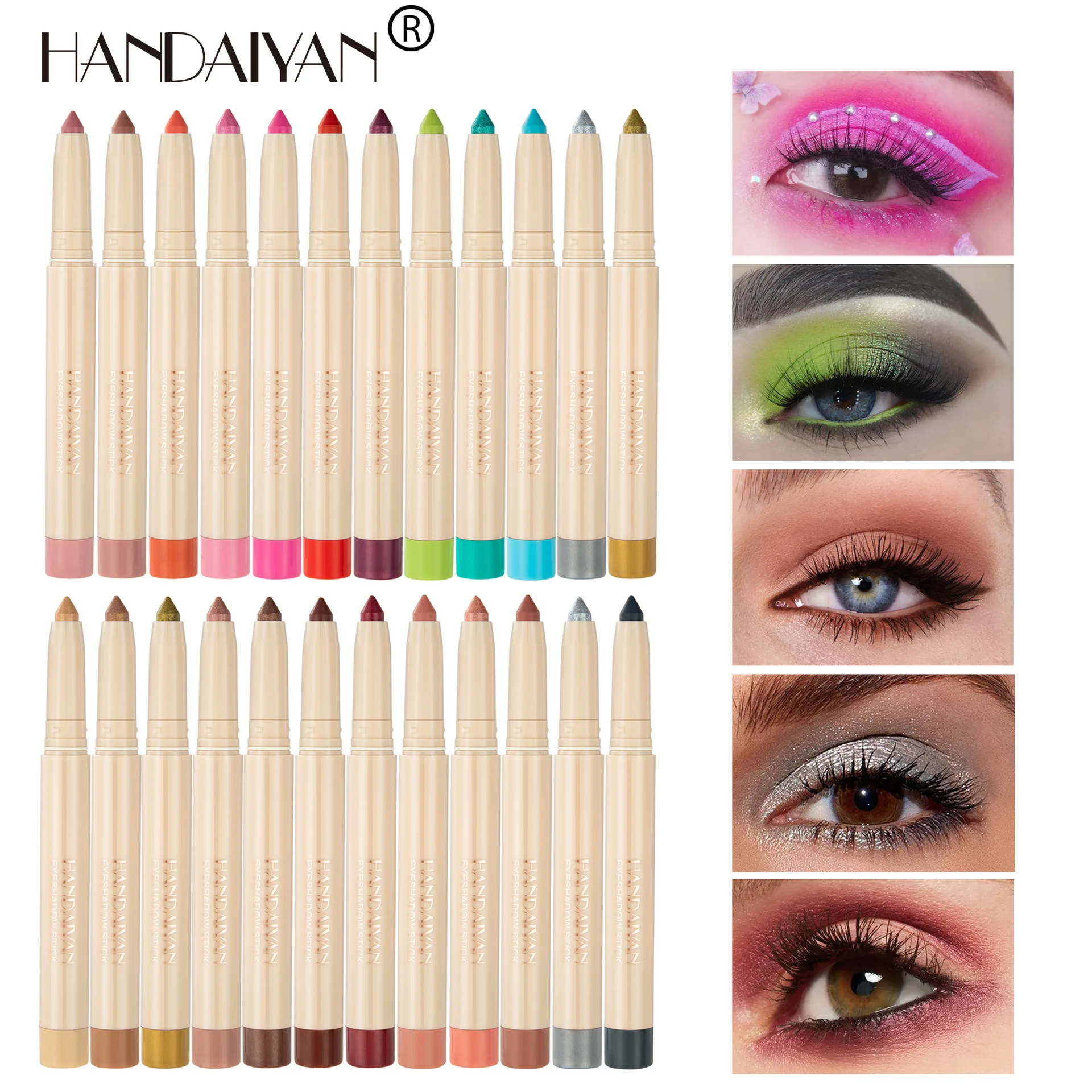 HANDAIYAN 22 Colors Eyeshadow Stick Set Nightclub Glitter Pearlescent Lying Silkworm Eyeliner Pen Waterproof Eye Shadow Pencil
HANDAIYAN 22 Colors Eyeshadow Stick Set Nightclub Glitter Pearlescent Lying Silkworm Eyeliner Pen Waterproof Eye Shadow Pencil