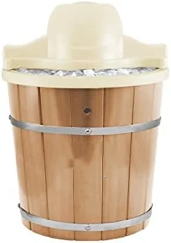 4 quart Old Fashioned Vintage Appalachian Wood Bucket Ice Cream Maker Machine with Leak-Proof Liner, Uses Ice and Rock Salt Chu
4 quart Old Fashioned Vintage Appalachian Wood Bucket Ice Cream Maker Machine with Leak-Proof Liner, Uses Ice and Rock Salt Chu