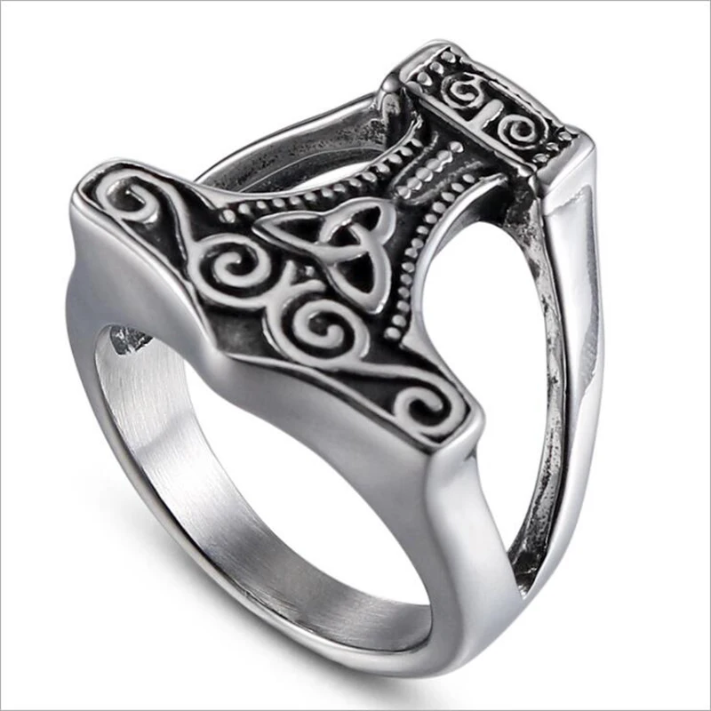 Rings for Jewelry Viking Thor's Hammer Ring Nordic Men's Women's Titanium Steel Ring Viking Retro Jewelry
Rings for Jewelry Viking Thor's Hammer Ring Nordic Men's Women's Titanium Steel Ring Viking Retro Jewelry