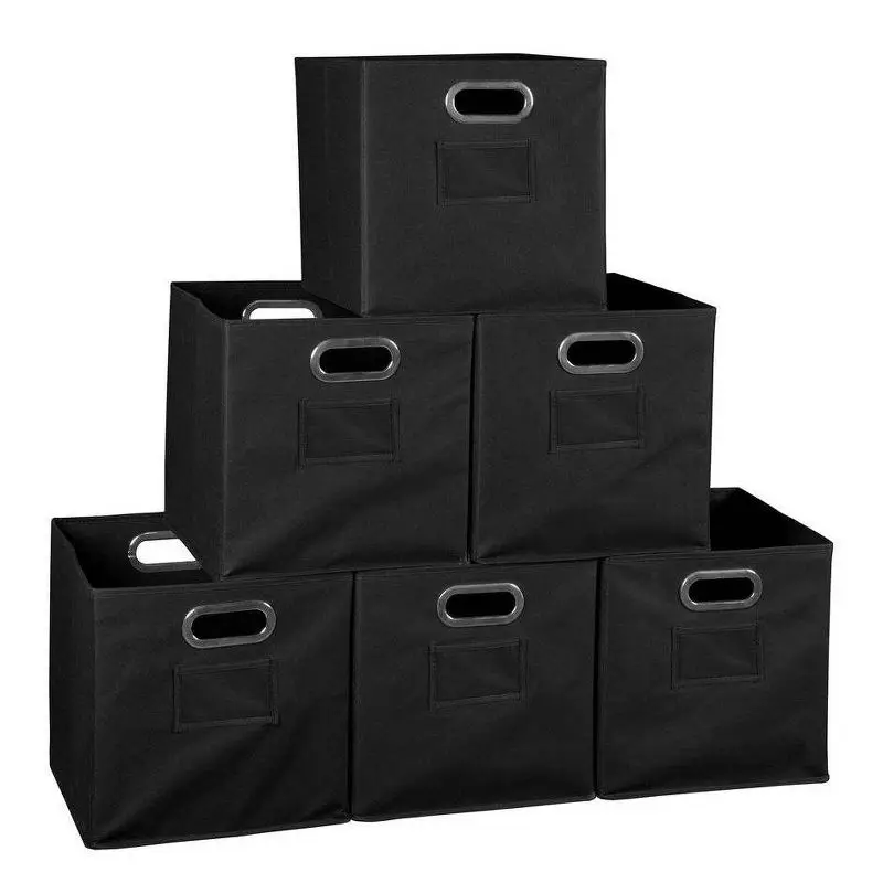 6pk Складная тканевая корзина для хранения с черным держателем для этикеток
6pk Складная тканевая корзина для хранения с черным держателем для этикеток
