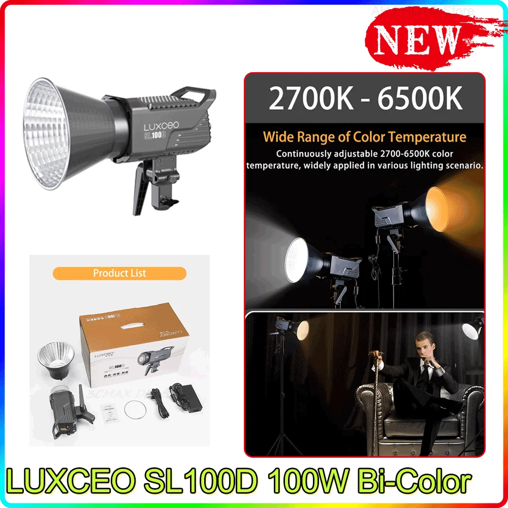 LUXCEO SL100D 100 Вт Двухцветная светодиодная лампа для видеосъемки 2700-6500K CRI95 + 6 светильник вых эффектов бесшумный режим крепление Bowens светильник д...
LUXCEO SL100D 100 Вт Двухцветная светодиодная лампа для видеосъемки 2700-6500K CRI95 + 6 светильник вых эффектов бесшумный режим крепление Bowens светильник д...