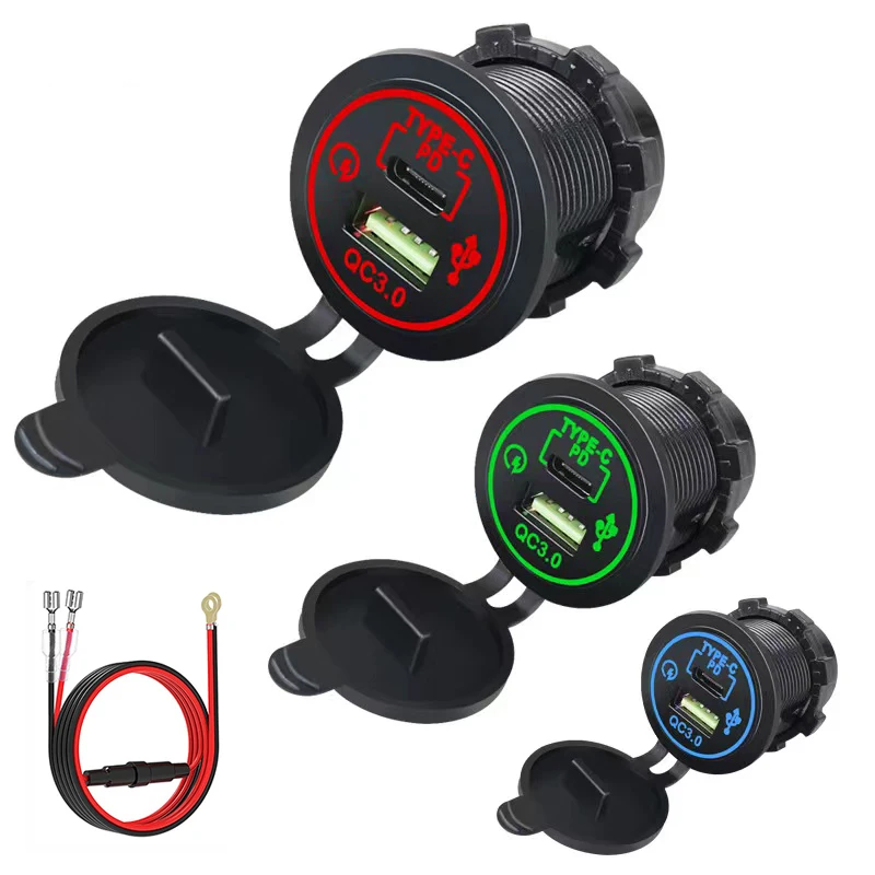 12V 24V Dual USB Car Charger Type C/QC 3.0 USB Charger Cigarette Lighter Socket Power Outlet For Car Truck Boat Motorcycle
12V 24V Dual USB Car Charger Type C/QC 3.0 USB Charger Cigarette Lighter Socket Power Outlet For Car Truck Boat Motorcycle