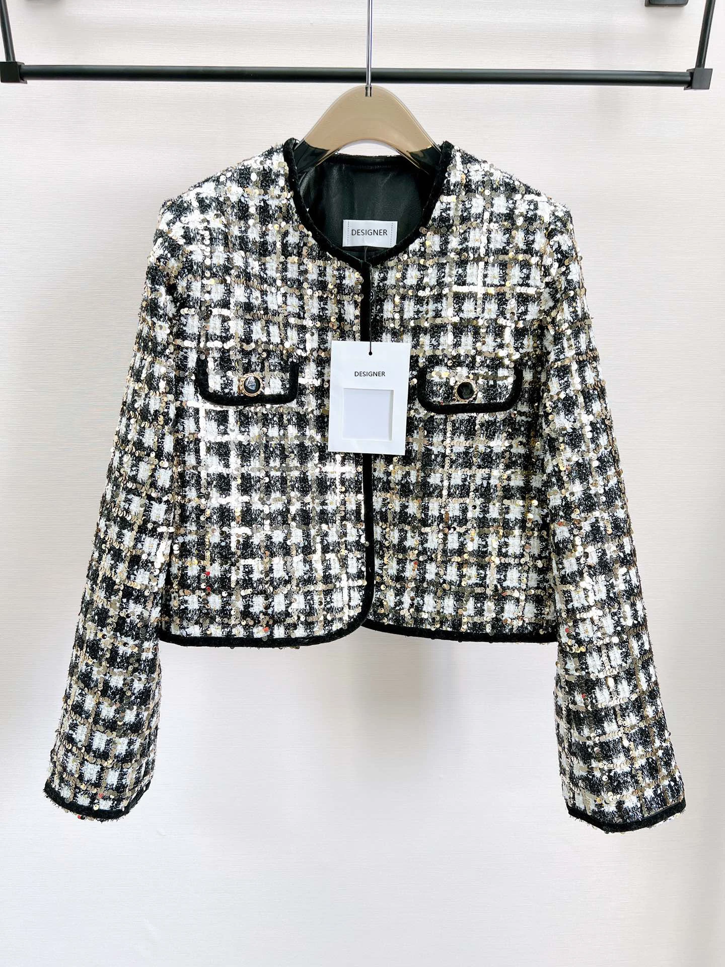 Женское клетчатое пальто с длинным рукавом, элегантная винтажная подиумная Дизайнерская куртка с блестками, 2022
Женское клетчатое пальто с длинным рукавом, элегантная винтажная подиумная Дизайнерская куртка с блестками, 2022