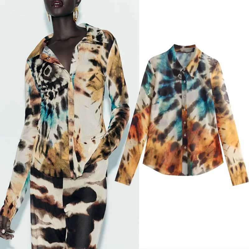 TRAF Printed Tulle Mesh Shirt For Woman Sexy Semi-sheer Button Long Sleeve Top 2023 Autumn Fashion High Elastic Waist Pant Sets
TRAF Printed Tulle Mesh Shirt For Woman Sexy Semi-sheer Button Long Sleeve Top 2023 Autumn Fashion High Elastic Waist Pant Sets
