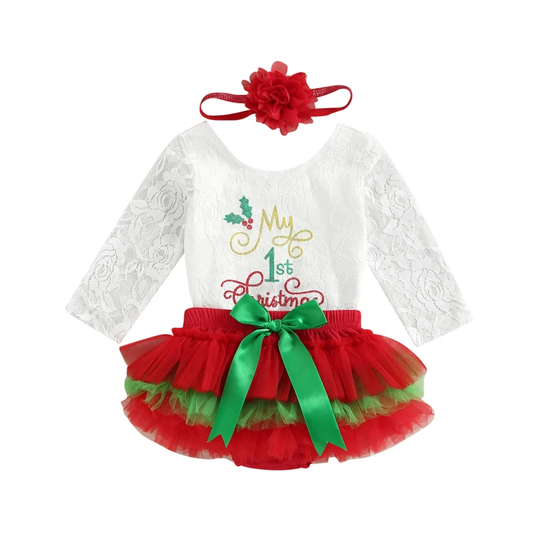 Baby Christmas Clothes Girl Outfits 3Pcs Long Sleeve Letters Print Lace Romper + Tulle Skort + Hairband Newborn Clothing Set
Baby Christmas Clothes Girl Outfits 3Pcs Long Sleeve Letters Print Lace Romper + Tulle Skort + Hairband Newborn Clothing Set