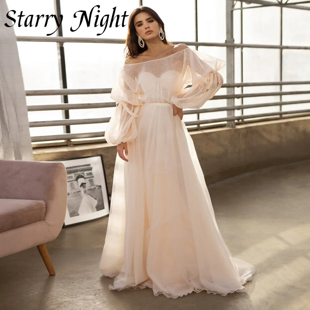 Elegant Boat Neck Off The Shoulder Lantern Sleeves Bridal Dress A Line Button Back Bridal Gown Sweep Dresses 2022 vestido novia
Elegant Boat Neck Off The Shoulder Lantern Sleeves Bridal Dress A Line Button Back Bridal Gown Sweep Dresses 2022 vestido novia