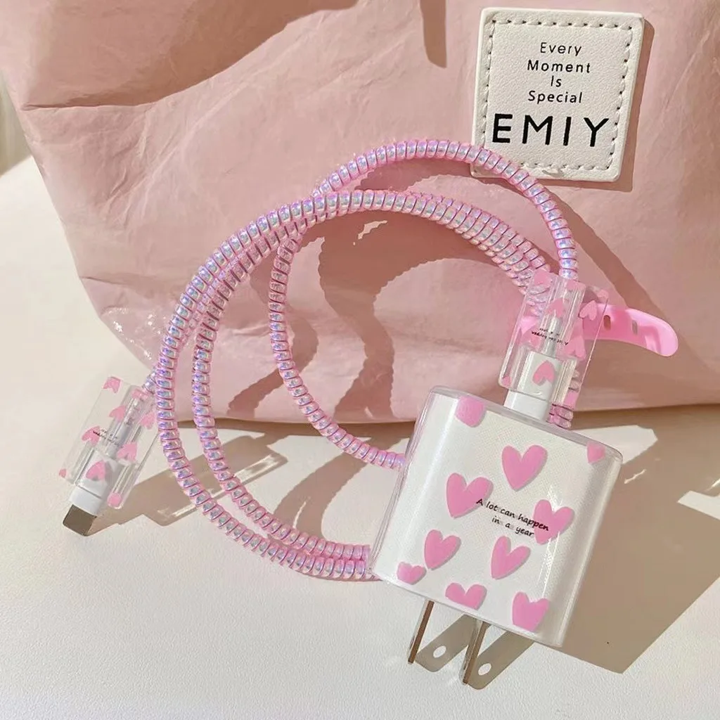 Pink love heart silicone soft dustproof bite cord line usb cable charging head winder case Protector For apple iphone 20W
Pink love heart silicone soft dustproof bite cord line usb cable charging head winder case Protector For apple iphone 20W