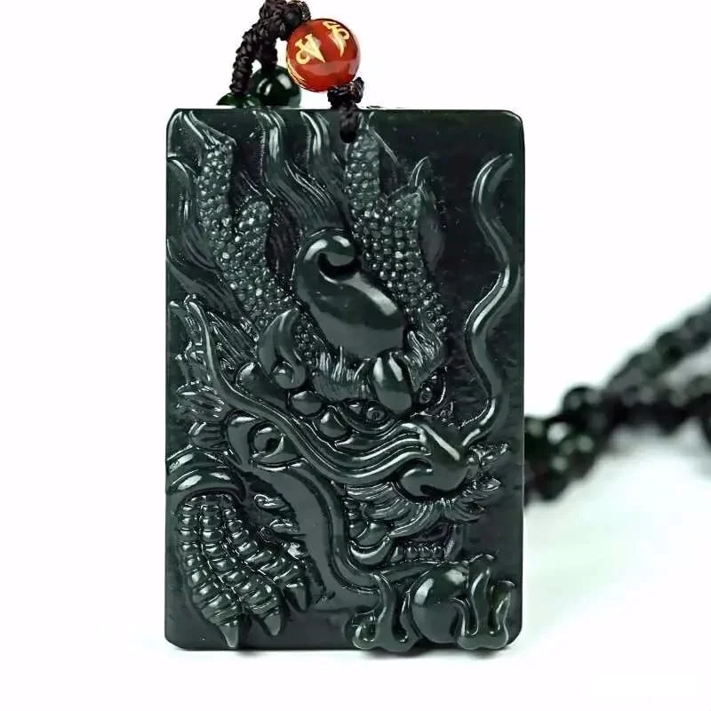 Natural Jade Cyan Zodiac Dragon Pendant Charm Jewellery Hand-Carved Necklace for Women Men Fashion Accessories with Chain Gift
Natural Jade Cyan Zodiac Dragon Pendant Charm Jewellery Hand-Carved Necklace for Women Men Fashion Accessories with Chain Gift