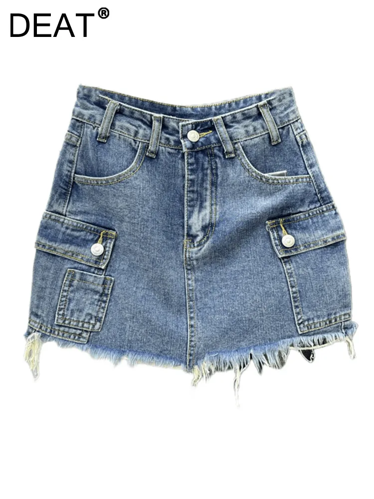 DEAT Fashion Women‘s Denim Skirt Tassel High Waist Cargo Solid Color A-line Wrap Hip Mini Skirts 2023 Summer New Tide 29L1099
DEAT Fashion Women‘s Denim Skirt Tassel High Waist Cargo Solid Color A-line Wrap Hip Mini Skirts 2023 Summer New Tide 29L1099
