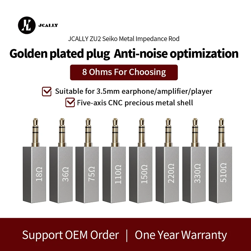 JCALLY Conductor Earphone Impedance Plug 18 36 75 110 150 220 ohm Noise Cancelling Adapter Resistance Reduce Noise Filter Plug
JCALLY Conductor Earphone Impedance Plug 18 36 75 110 150 220 ohm Noise Cancelling Adapter Resistance Reduce Noise Filter Plug