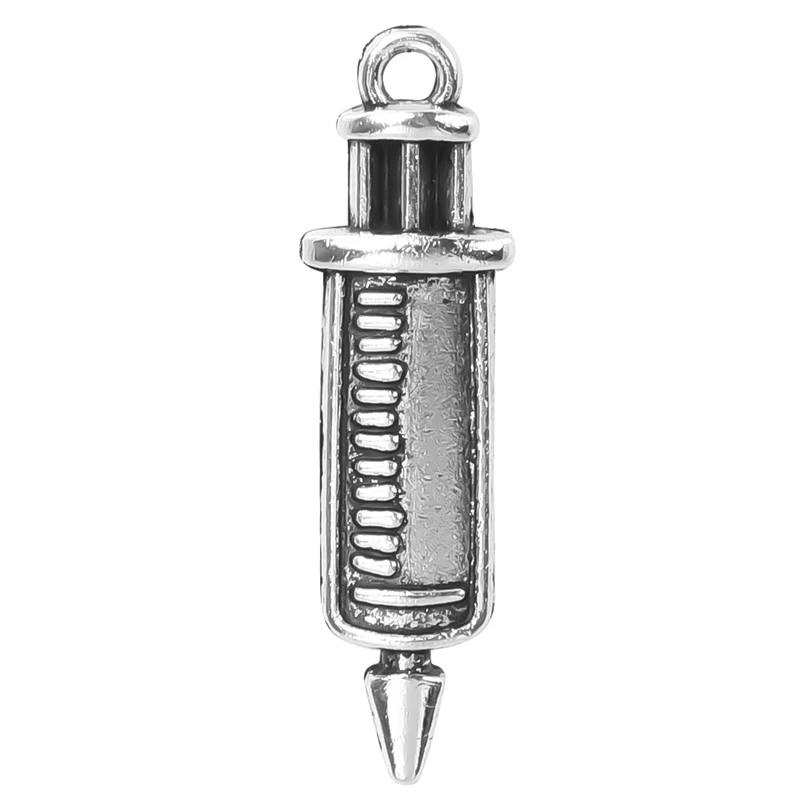20pcs/Lot Fashion Silver Color Syringe Charms Zinc Alloy Pendants For Necklace Bracelet DIY Making Jewelry Making Accessories 
20pcs/Lot Fashion Silver Color Syringe Charms Zinc Alloy Pendants For Necklace Bracelet DIY Making Jewelry Making Accessories