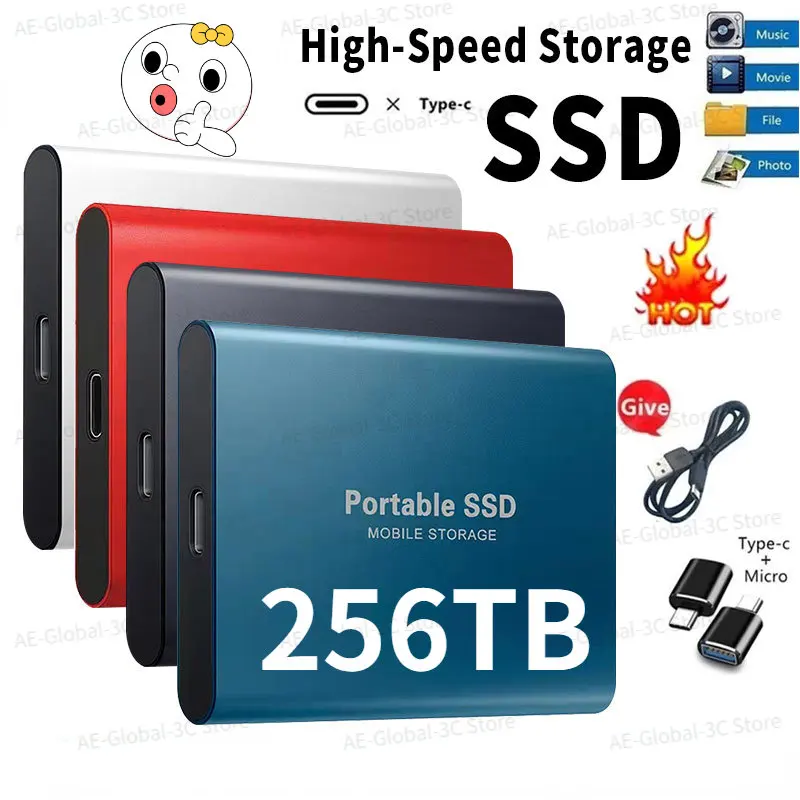 Portable SSD 256TB 128TB High-capacity USB/Type-C Interface 2TB High-speed Mini Hard Disk External Hard Disk For laptops PC
Portable SSD 256TB 128TB High-capacity USB/Type-C Interface 2TB High-speed Mini Hard Disk External Hard Disk For laptops PC