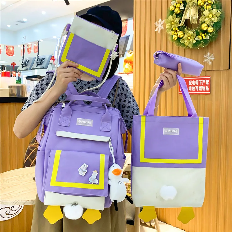 Qyahlybz 4pcs female shoulder bags primary school student high school girls three to five six grade large capacity cute backpack
Qyahlybz 4pcs female shoulder bags primary school student high school girls three to five six grade large capacity cute backpack