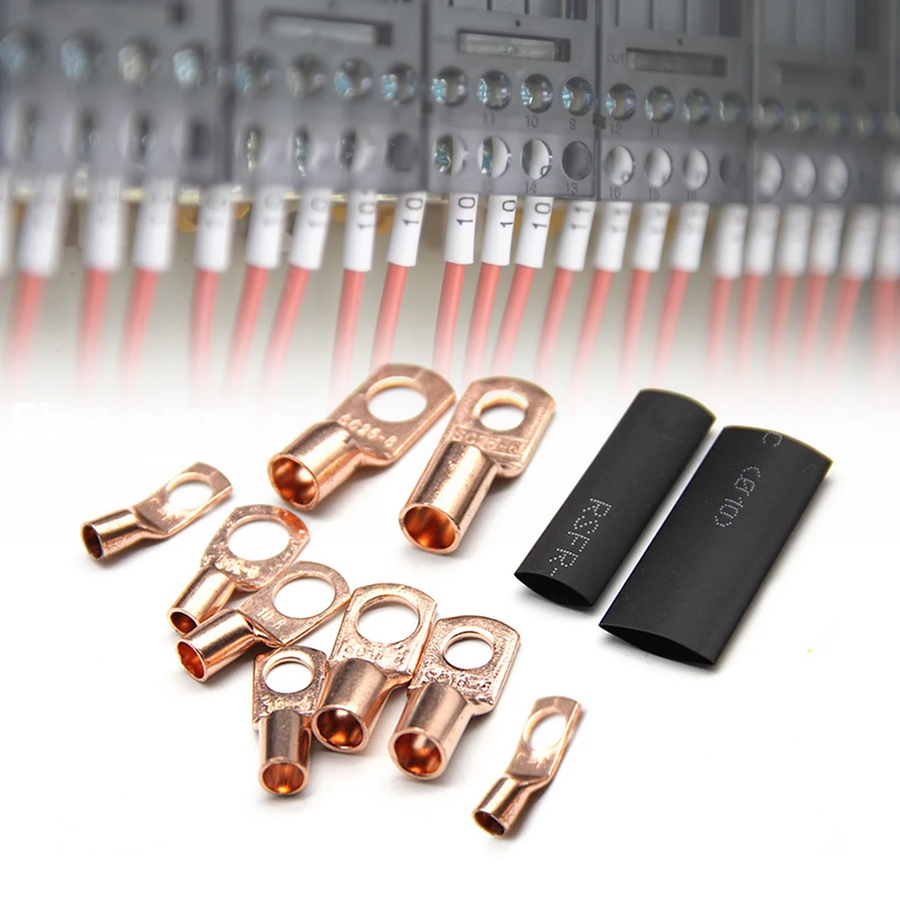 60Pcs/260Pcs Copper Wire Lug Wire Crimp Connector Battery Cable Lugs With Heat Shrink Tubing Assortment Kit End Ring Terminals
60Pcs/260Pcs Copper Wire Lug Wire Crimp Connector Battery Cable Lugs With Heat Shrink Tubing Assortment Kit End Ring Terminals