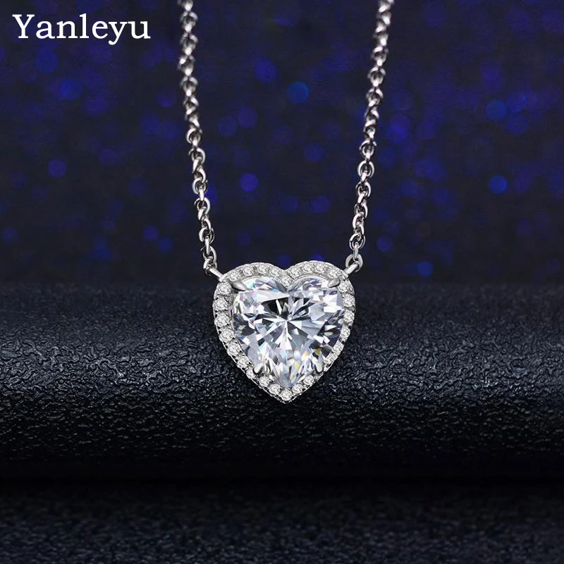 

Yanleyu Romantic Love Heart Forever Pendant Necklace For Women Cubic Zirconia Wedding Jewelry Anniversary Valentines Day Gift