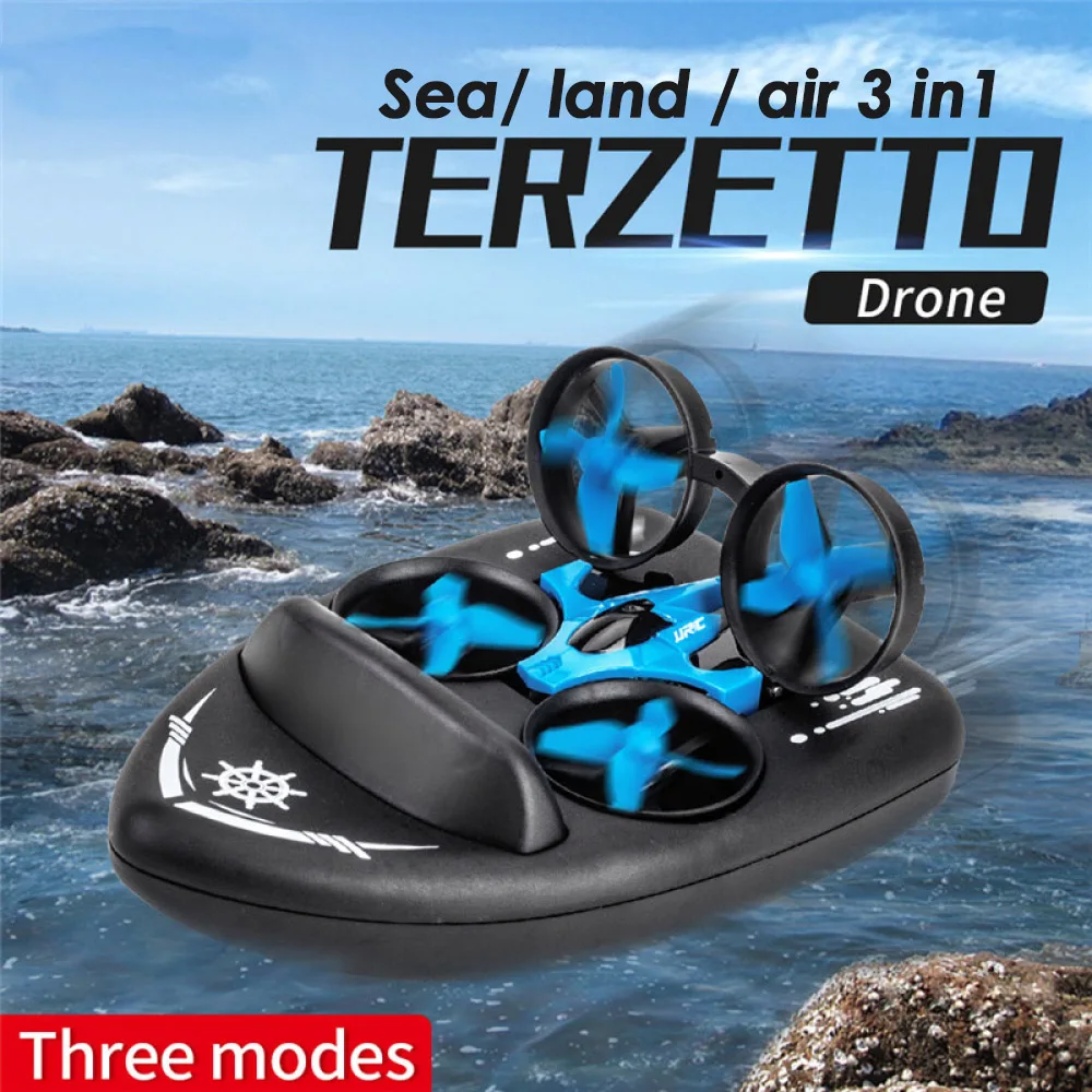 JJRC 3 In 1 Remote Control Drone 2.4G Radio Control Ship Sea Air Land Driving Boat Mini Quadcopter Model Childern Gift Kids Toy
JJRC 3 In 1 Remote Control Drone 2.4G Radio Control Ship Sea Air Land Driving Boat Mini Quadcopter Model Childern Gift Kids Toy
