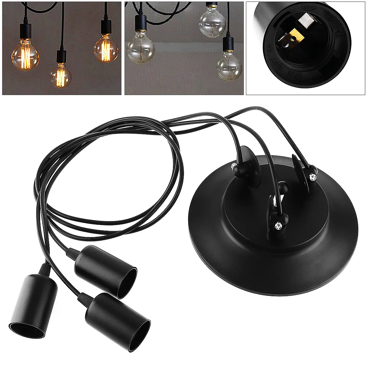 1 / 3 / 5 / 6 / 8 Heads Black Color Vintage Industrial Ceiling Lamp Edison Light Chandelier Pendant Lighting fit for bulb
1 / 3 / 5 / 6 / 8 Heads Black Color Vintage Industrial Ceiling Lamp Edison Light Chandelier Pendant Lighting fit for bulb