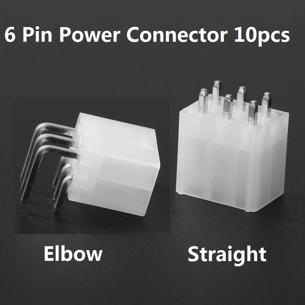 10PCS/1LOT 4.2mm white 6P female socket Straight/Elbow needle for PC computer ATX graphics card GPU PCI-E PCIe Power connector 
10PCS/1LOT 4.2mm white 6P female socket Straight/Elbow needle for PC computer ATX graphics card GPU PCI-E PCIe Power connector