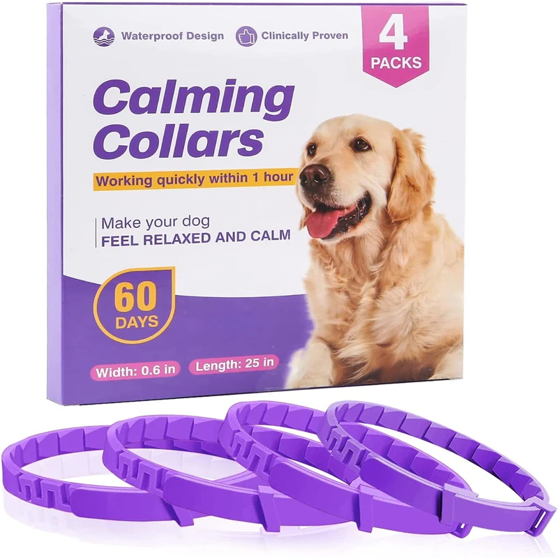 

3/4 Pc Dogs Calming Pheromone Collars Pets Relieve Anxiety Adjustable Comfortable Collar For Puppy Kitten Large Dog Accessories