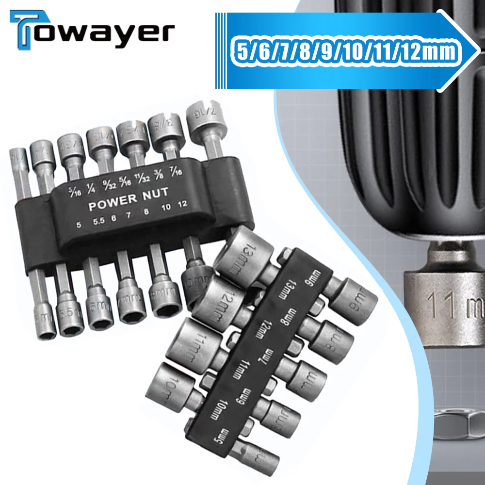 Hex Socket Screw Sleeve Nozzles Nut 1/4" Hexagonal Screwdriver Set 5-12mm Hexagon Nut Driver Drill Adapter For Woodworking Tools
Hex Socket Screw Sleeve Nozzles Nut 1/4" Hexagonal Screwdriver Set 5-12mm Hexagon Nut Driver Drill Adapter For Woodworking Tools