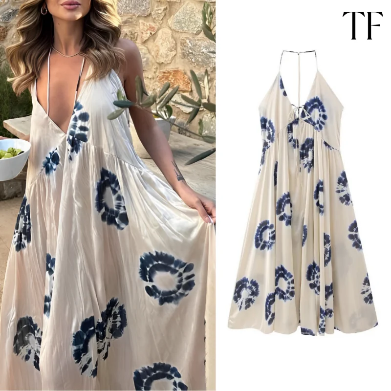 Женское винтажное платье-миди с открытой спиной
Женское винтажное платье-миди с открытой спиной