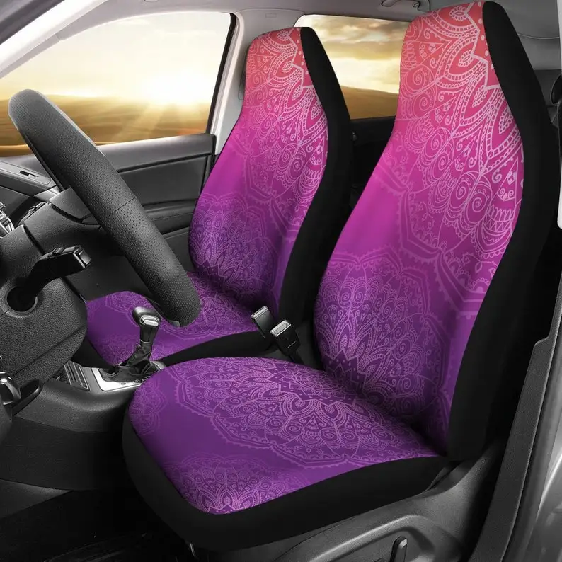 

Purple Pink Coral Mandalas Car Seat Covers Pair 2 Front Seat Covers Car Seat Covers Car Seat Protector Car Accessory Mandalas