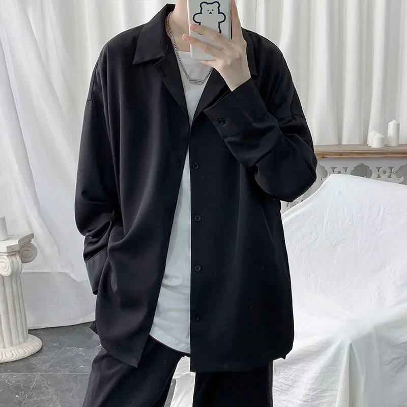 HybSkr Fashion Korean Men's Shirts Long Sleeve Solid Color Unisex Versatile Blouses Turn-down Collar Casual Loose Tops Shirts
HybSkr Fashion Korean Men's Shirts Long Sleeve Solid Color Unisex Versatile Blouses Turn-down Collar Casual Loose Tops Shirts