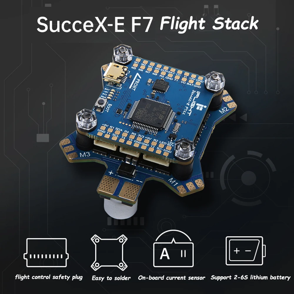 iFlight SucceX F7 45A 2-6S Flight Stack F7 Flight Control with 2-6S 4in1 ESC for RC Drone FPV Part
iFlight SucceX F7 45A 2-6S Flight Stack F7 Flight Control with 2-6S 4in1 ESC for RC Drone FPV Part