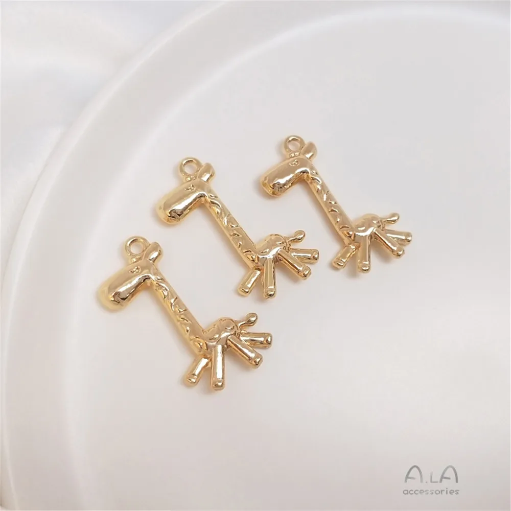 14K Gold Filled Plated Cute cartoon giraffe pendant bracelet hand string first ornaments pendant handmade DIY pendant
14K Gold Filled Plated Cute cartoon giraffe pendant bracelet hand string first ornaments pendant handmade DIY pendant