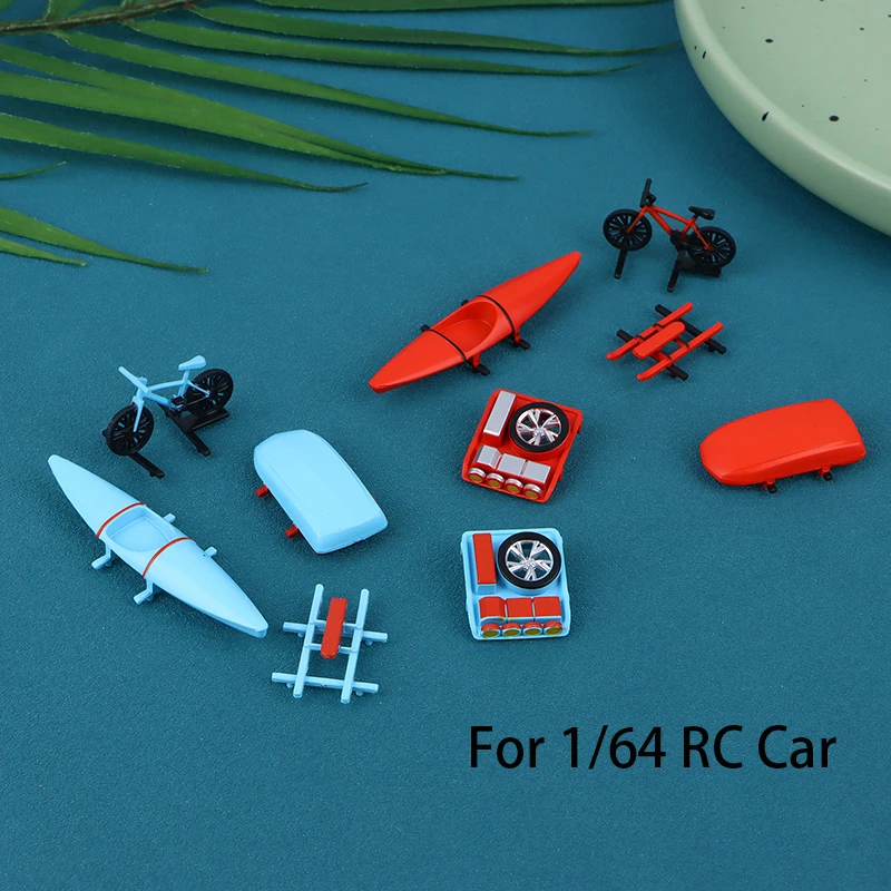 

5 PCS Upgrade Parts Model Car Parts High Performance Tire Kayak Roof box for 1/64 RC Car DIY Accs Vehicle Accessory Part