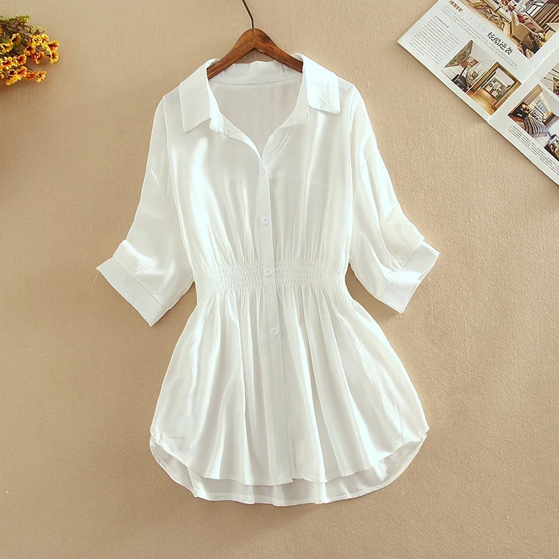 Chiffon Women White Shirts Summer New 2022 Turn-Down Colalr Slim Elegant Office Lady Outwear Tops
Chiffon Women White Shirts Summer New 2022 Turn-Down Colalr Slim Elegant Office Lady Outwear Tops