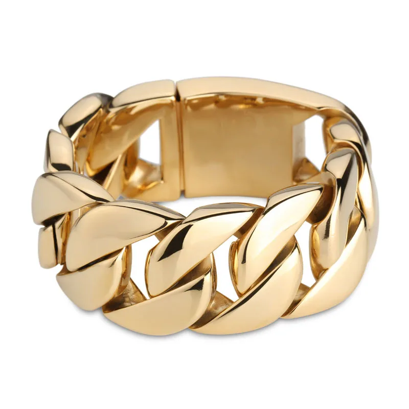 316 Stainless Steel Italy Gold Color Bracelet Bangle Cuba Bracelet Men's Heavy Chunky Link Chain Fashion Jewelry Gifts
316 Stainless Steel Italy Gold Color Bracelet Bangle Cuba Bracelet Men's Heavy Chunky Link Chain Fashion Jewelry Gifts