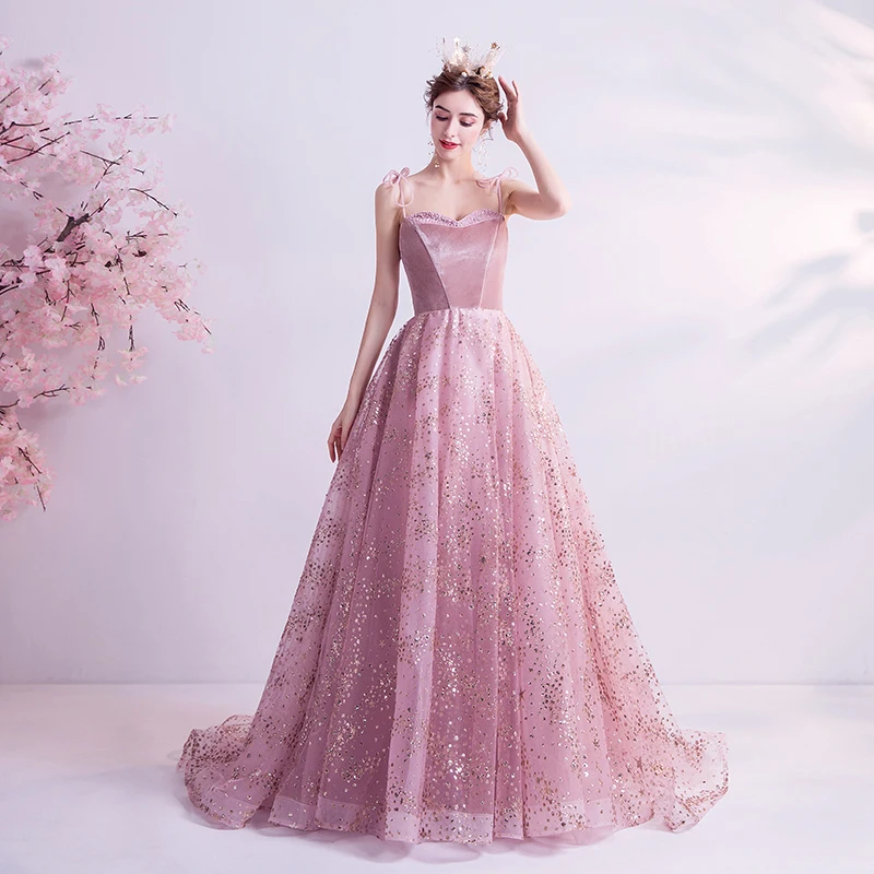 Pink Elegant Wedding Dress Strapless Spaghetti Strap Sequins Lace Up A-Line Floor-Length New Plus Size Women Formal Gowns TS129
Pink Elegant Wedding Dress Strapless Spaghetti Strap Sequins Lace Up A-Line Floor-Length New Plus Size Women Formal Gowns TS129