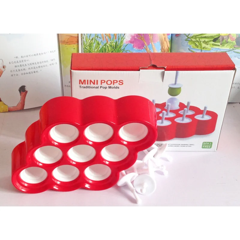 Hot Sales Silicone Ice Lolly Mini Ice Pops Mold Ice Cube Cream Ball Maker Tray Tools DIY Colorful Popsicle Molds With 9 Stickers
Hot Sales Silicone Ice Lolly Mini Ice Pops Mold Ice Cube Cream Ball Maker Tray Tools DIY Colorful Popsicle Molds With 9 Stickers