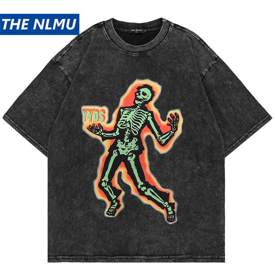 Hi Street Washed T-shirts for Men Skull Printed Oversized Hip Hop T Shirt 2022 New Cotton Short Sleeve Loose Top Tees Harajuku
Hi Street Washed T-shirts for Men Skull Printed Oversized Hip Hop T Shirt 2022 New Cotton Short Sleeve Loose Top Tees Harajuku
