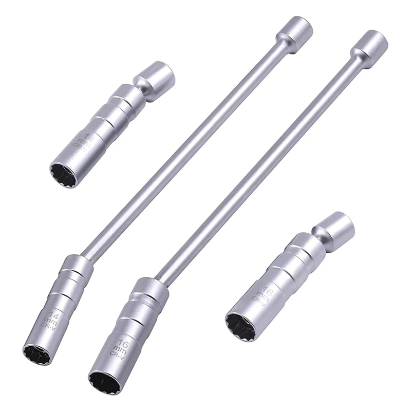 4Pcs 14MM and 16MM Swivel Spark Plug Socket Set, 3/8-Inch Drive 12-Point Thin Wall Magnetic Spark Plug
4Pcs 14MM and 16MM Swivel Spark Plug Socket Set, 3/8-Inch Drive 12-Point Thin Wall Magnetic Spark Plug