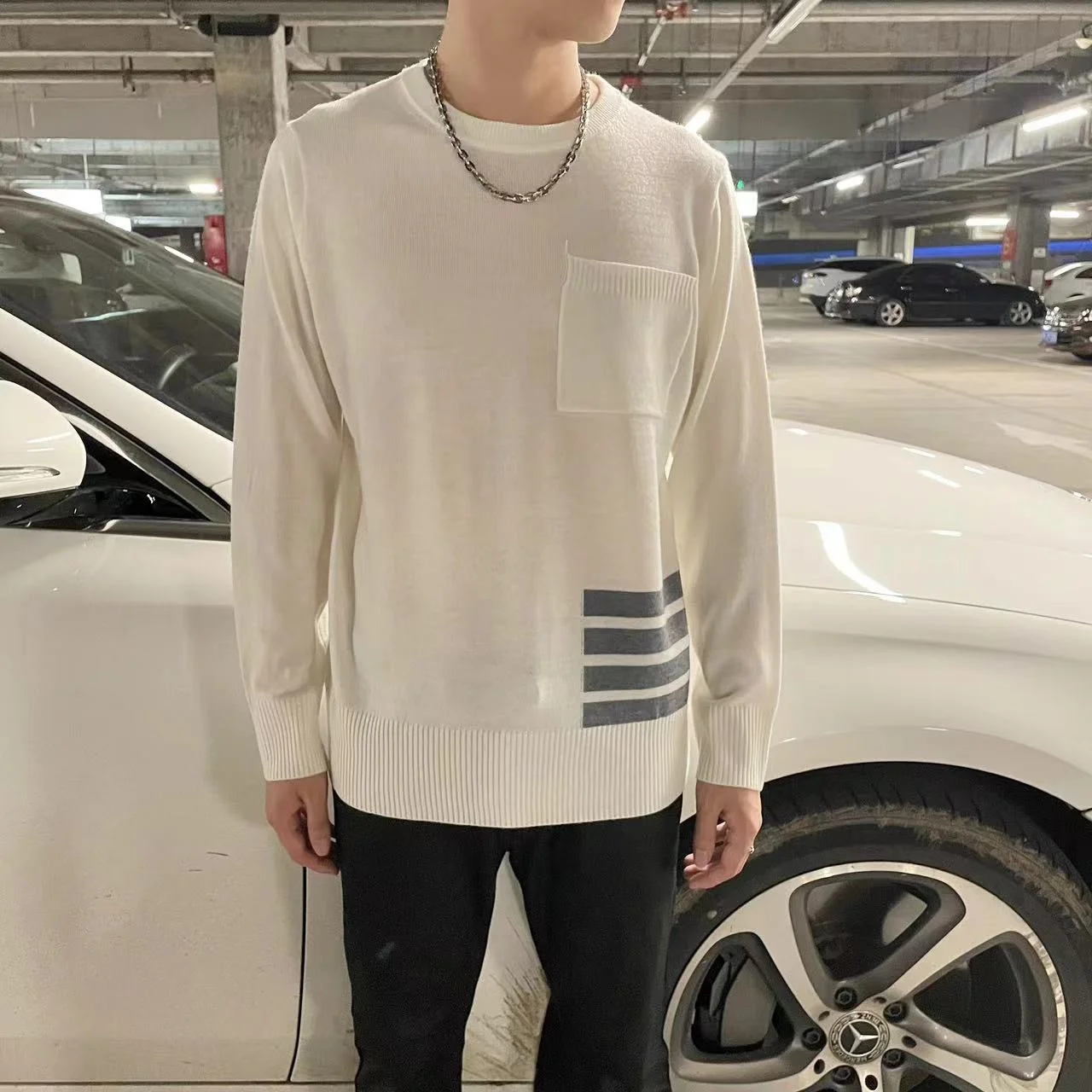 New Autumn Solid Sweater Classic Striped O-Neck Pullover Tops Men Women Casual All-match Long-sleeved Knitted Outwear Jumpers
New Autumn Solid Sweater Classic Striped O-Neck Pullover Tops Men Women Casual All-match Long-sleeved Knitted Outwear Jumpers