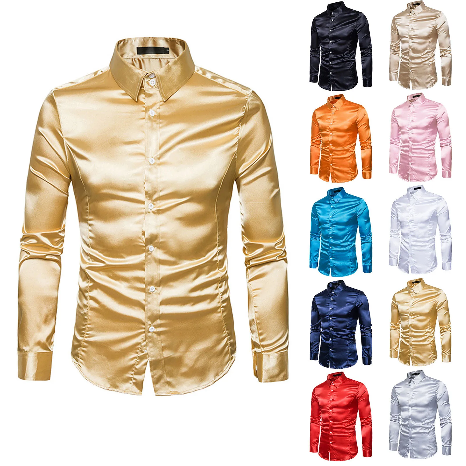 T Shirt Men Pack Men's Casual Fashion Glossy Long-Sleeved Lapel Shirt Blue Sleeve Bulk of White T Shirts
T Shirt Men Pack Men's Casual Fashion Glossy Long-Sleeved Lapel Shirt Blue Sleeve Bulk of White T Shirts