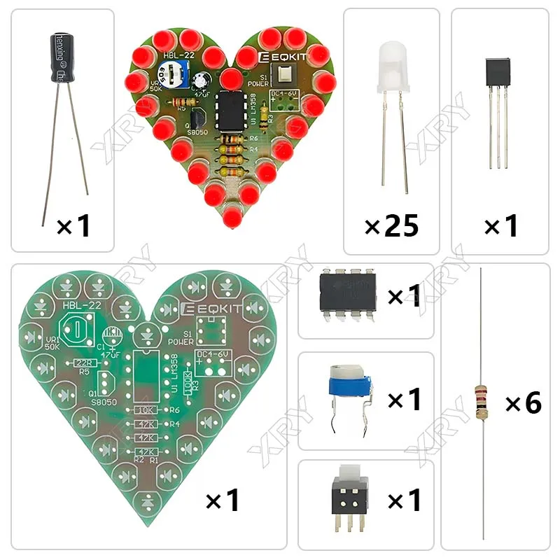 Набор для сборки светодиодной лампы в форме сердца
Набор для сборки светодиодной лампы в форме сердца