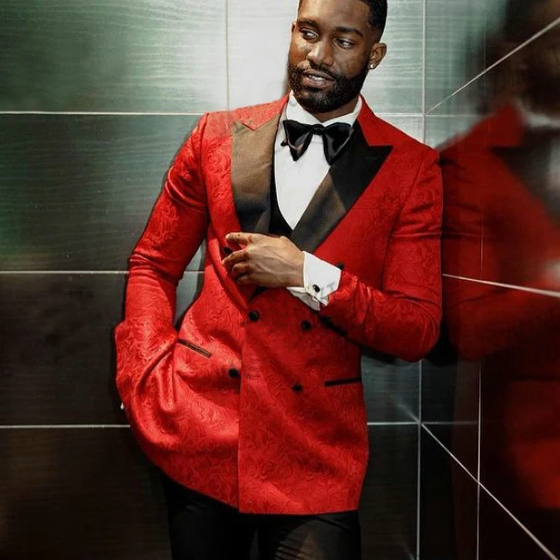 2023 Red Floral Pattern Men Suits with Double Breasted 3 Piece Wedding Tuxedo Peak Lapel Groom Wear Formal Prom Blazer Pants
2023 Red Floral Pattern Men Suits with Double Breasted 3 Piece Wedding Tuxedo Peak Lapel Groom Wear Formal Prom Blazer Pants