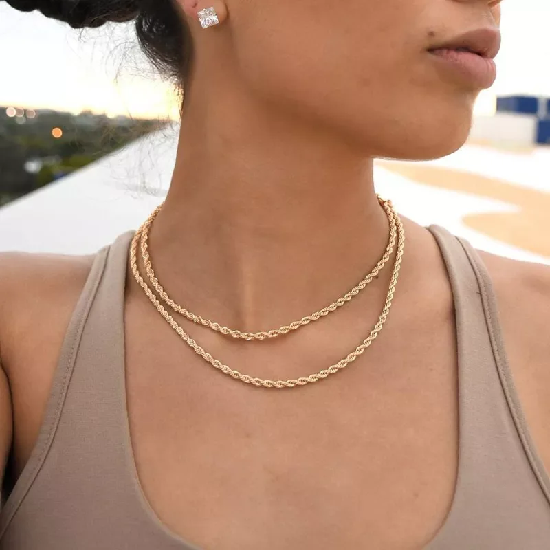 Hot Fashion Rope Chain Women Necklace Stainless Steel Gold Color Chain Necklace For Women Jewelry Gift
Hot Fashion Rope Chain Women Necklace Stainless Steel Gold Color Chain Necklace For Women Jewelry Gift