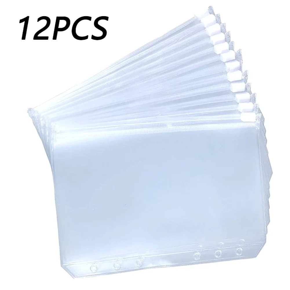 12PCS Convenient Clear PVC Binder Pockets Clear Zipper Folders For 6-Ring Notebook Binder Files Reports Binder A5 A6 A7
12PCS Convenient Clear PVC Binder Pockets Clear Zipper Folders For 6-Ring Notebook Binder Files Reports Binder A5 A6 A7