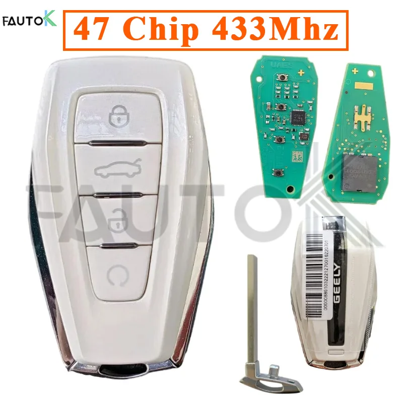 Умный оригинальный автомобильный ключ 433 МГц 4A/47 чип для Geely Okavango Azkarra Atlas Coolray Monjaro KX11 Emgrand X7 X3 S1 вход без ключа
Умный оригинальный автомобильный ключ 433 МГц 4A/47 чип для Geely Okavango Azkarra Atlas Coolray Monjaro KX11 Emgrand X7 X3 S1 вход без ключа