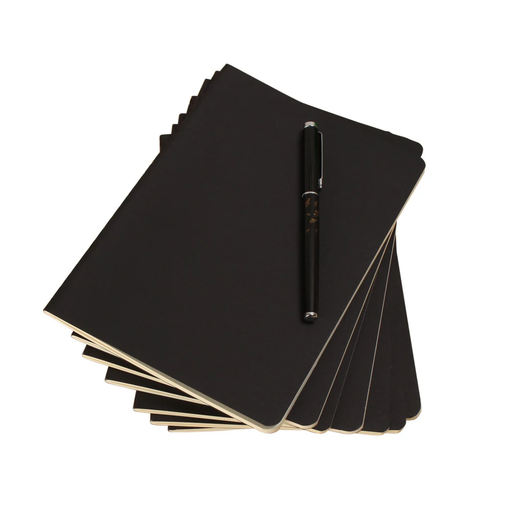 

Блокнот формата А5, 40 листов/80 страниц/книжка, черная Обложка, пустые страницы, офисные заметки для изучения, товары для телефона, 1 шт.