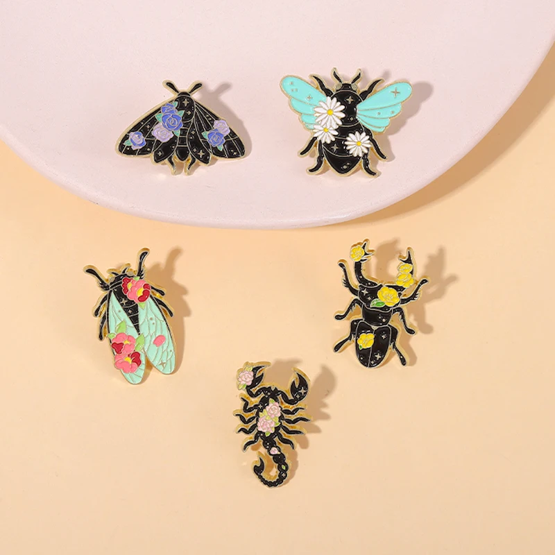Flower Cicada Beetle Butterfly Brooch Tide Custom Plant Insects Anti-Glare Schoolbag Metal Badge Creative Cartoon Medal Jewelry
Flower Cicada Beetle Butterfly Brooch Tide Custom Plant Insects Anti-Glare Schoolbag Metal Badge Creative Cartoon Medal Jewelry